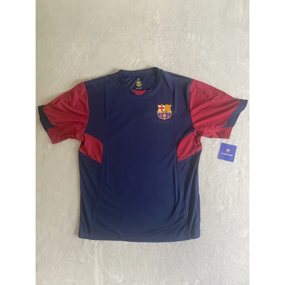 FC Barcelona Jersey Mens Large Navy Blue Logo Icon Sports Football Club‎ Group